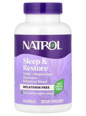 Natrol,Sleep & Restore，无褪黑荷尔蒙，60 粒胶囊