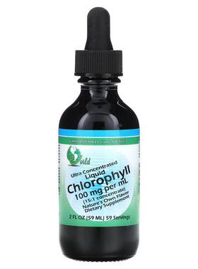 World Organic,超浓缩液体，叶绿素，100 毫克，2 液量盎司（59