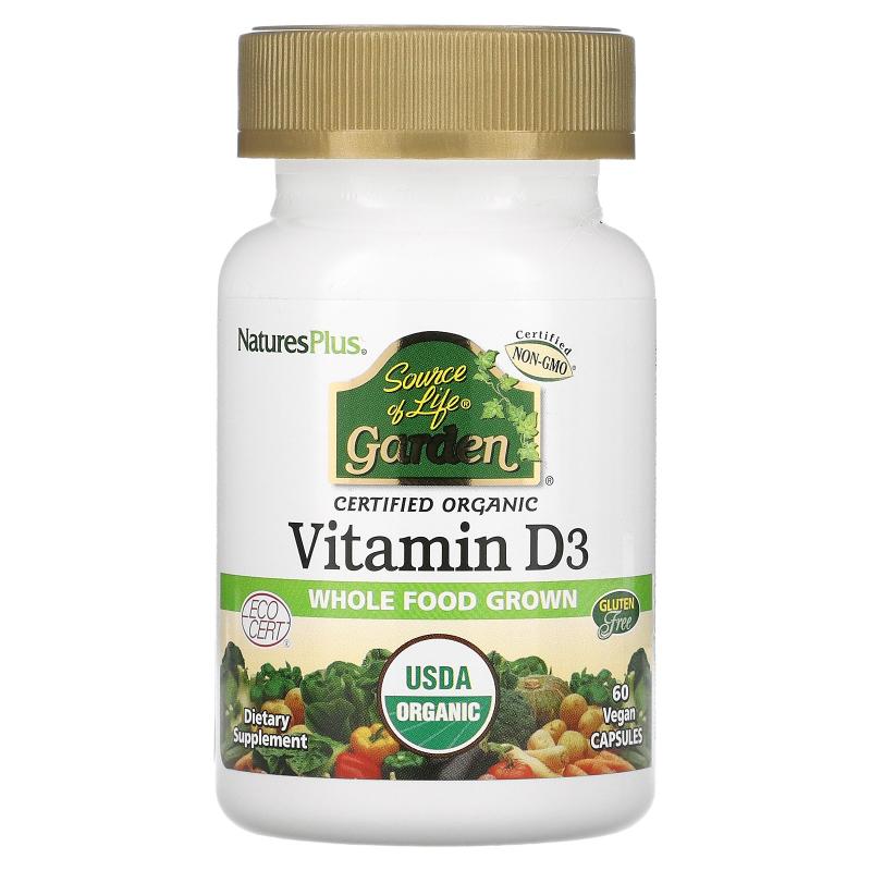 NaturesPlus,生命之源,花园,维生素 D3,60 粒素食胶囊