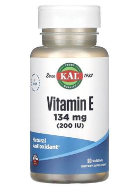 KAL,生育酚乙酸酯，134 毫克（200 国际单位），90 粒软胶囊