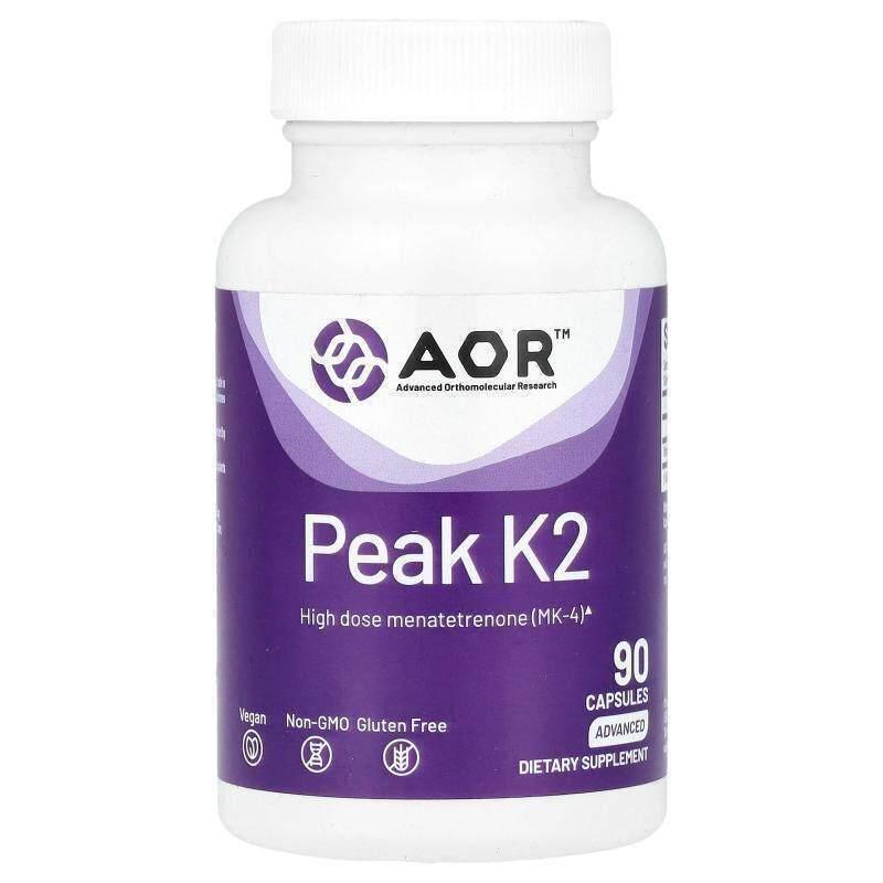 Advanced Orthomolecular Research AOR,Peak K 2，90 粒素食胶囊