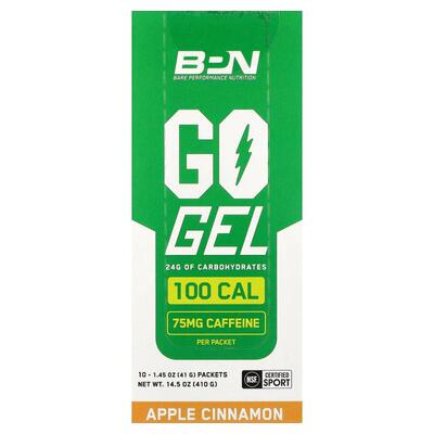 BPN,Go Gel, Apple Cinnamon, 10 Packets, 1.45 oz (41 g) Each
