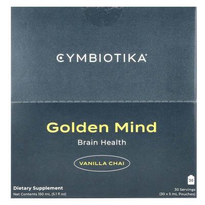 Cymbiotika,Golden Mind，大脑健康，香草印度茶，30 袋，每袋 5