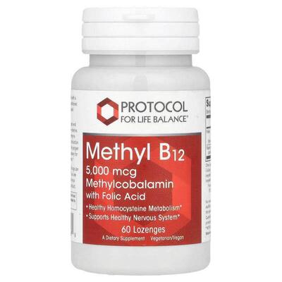 Protocol for Life Balance,甲基 B12，5000 微克，60 粒锭剂