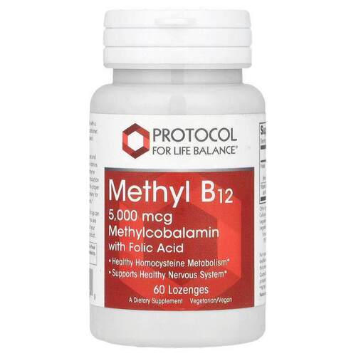 Protocol for Life Balance,甲基 B12，5000 微克，60 粒锭剂