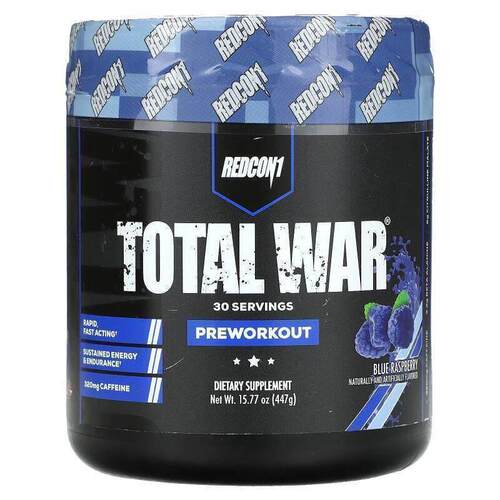 Redcon1,Total War，锻炼前配方，蓝树莓味，15.77 盎司（447 克