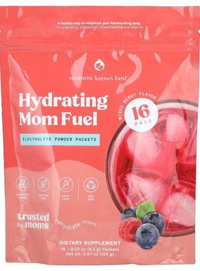 Mommy Knows Best,女性补水助力，混合浆果味，16 包，每包 0.23