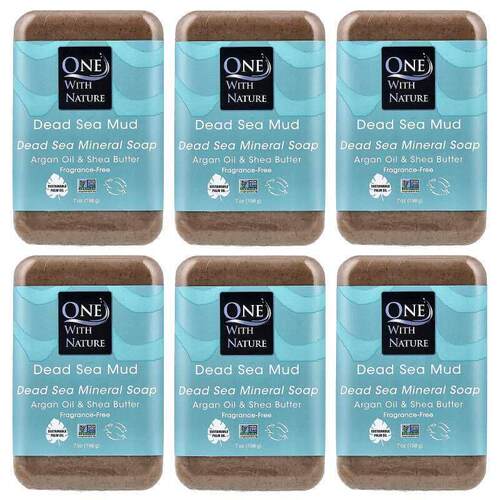 One with Nature,Dead Sea Mud Mineral Bar Soap, Fragrance-Fre