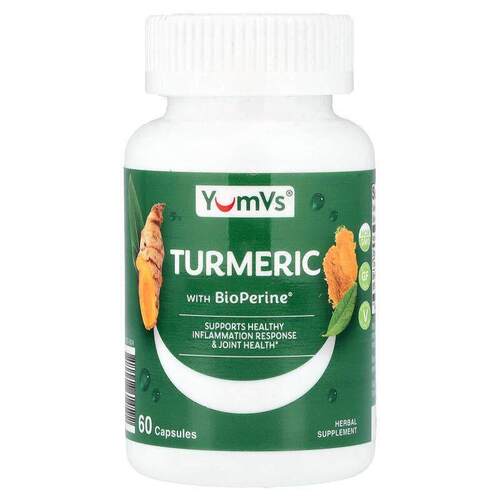 YumVs,含 BioPerine® 的姜黄，60 粒胶囊
