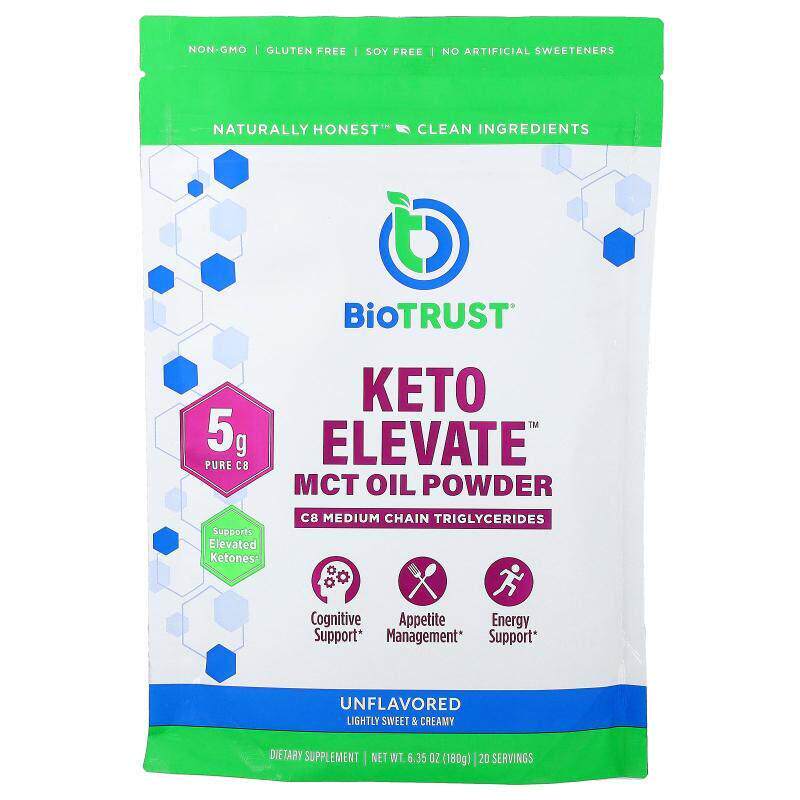 BioTRUST,Keto Elevate™，中链甘油三酯油粉，原味，6.35 盎司（1