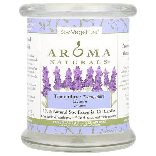 Aroma Naturals，大豆精油蜡烛，宁静，薰衣花草香，8.8 盎司（26