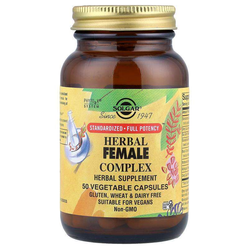 索尔加,草本女性复合配方，50 粒素食胶囊。
