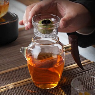 小青柑专用泡茶壶玻璃200ml茶水分离冲茶壶带过滤公道杯泡红茶茶