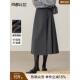 尚都比拉半身裙女冬季 高腰不规则设计厚呢子百褶长裙 2025新款