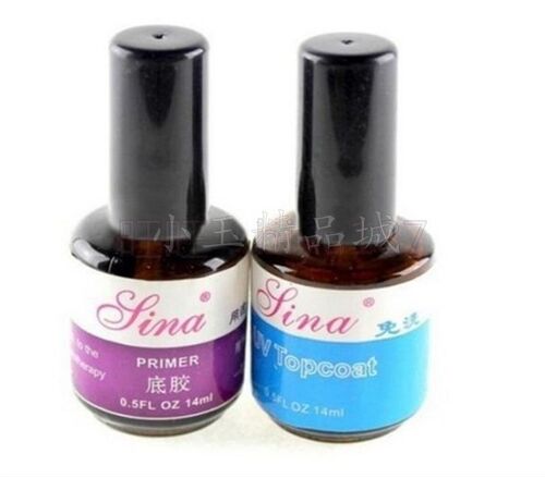 “2pcs UV Top Coat Primer Base Gel Nail Art Tips Builde