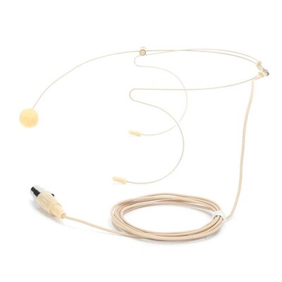 Beige 3Pin Connector Headset Microphone with Capacitance He