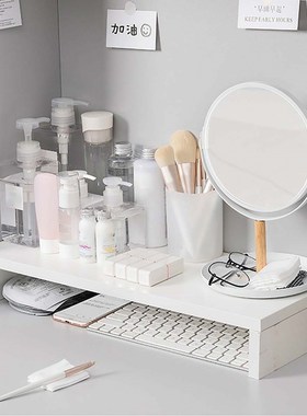 Multi-function Wood Desktop Computer Monitor Stand Keyboard