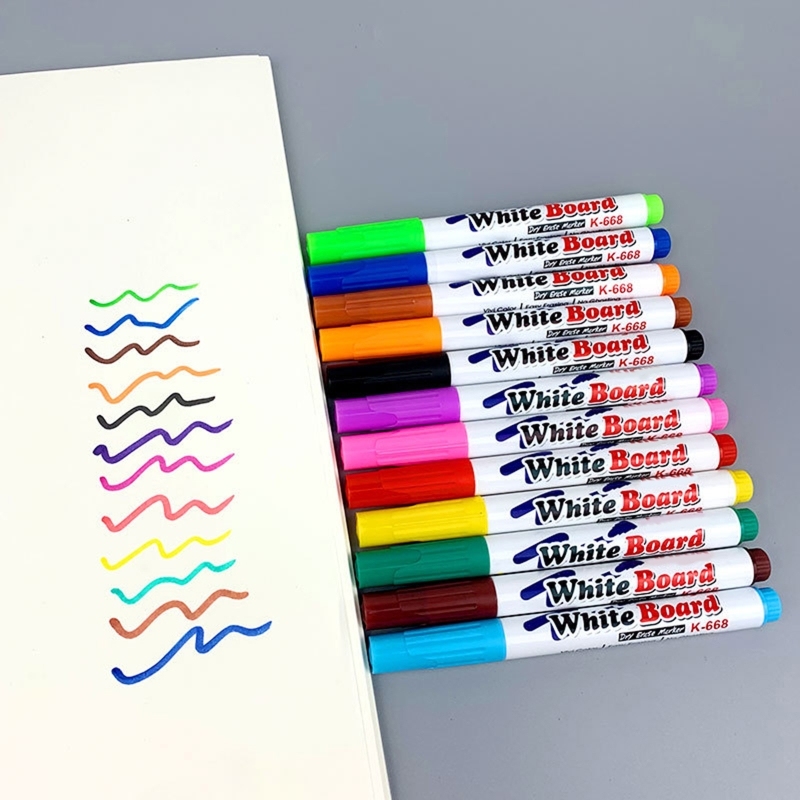 12PCS Liquid Chalk Pens Colored Marker Pen Erasable Colorful