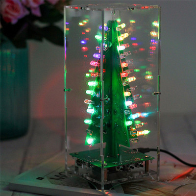 DIY Kit RGB Flash LED Circuit Kit Colorful 3D Christmas Tree