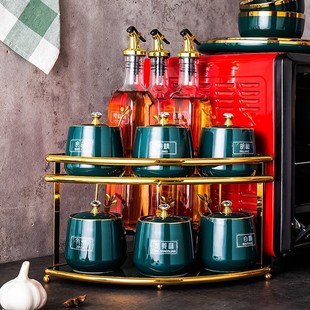 Light luxury seasoning box corner rack kitchen