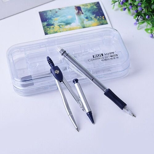 1 set Simple Style Protractor Compass  Straight Ruler Ruler