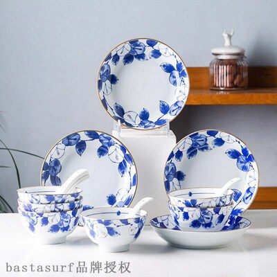 New Chinese dishes set printed ceramic tableware household