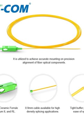 50/100/200PCS/lot SC APC Optical Fiber Pigtail Simplex 0.9mm