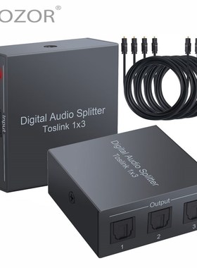 3 way Spdif Toslink Optical Digital Audio Splitter One inpu