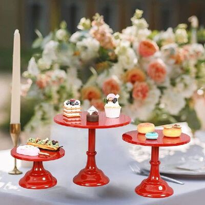 Metal Iron Cake Stand Round Pedestal Dessert Holder Cupcake