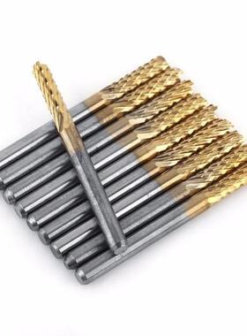 10pcs/set 3.175mm Carbide End Mill 1/8 Shank Titanium Coate