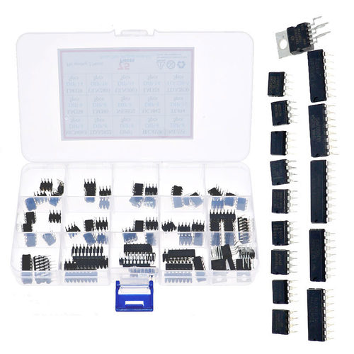 75pcs 15value DIP IC kit Box LM358 LM386 ULN2003 LM324 NE555