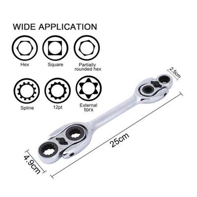 8 In1 Ratchet Spanner Wrench Multi-Function 360 Degree Handy