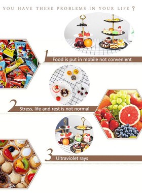 3 Tier Plastic Fruit Plate Cake Stand Birthday Party Decor A