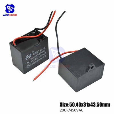 CBB61 AC 450V 20μF±5% Capacitance 50/60Hz 2 Wires