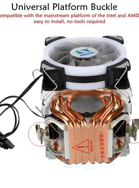 Dual Fan Cooler 6 Heatpipes 4-Pin RGB CP Cooler Quiet Coolin