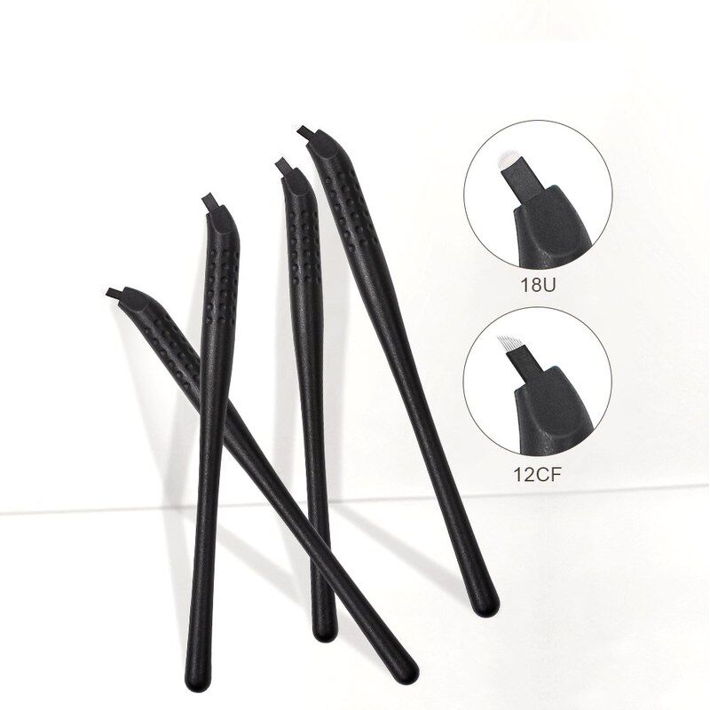10pcs Disposable Microblading Pen with 18U pins Needles  Pe - 实物图