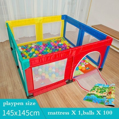 Baby Playpen Fence Foldable Alloy Steel Pipe Toddler Indoor
