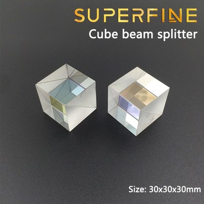 /Superfine 30x30mm Optical Glass Cube Dichroic Dispersion Be