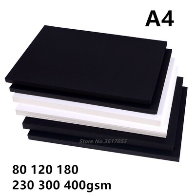 New 80-400gsm High Quality A4 Black White Kraft Paper DIY Ha