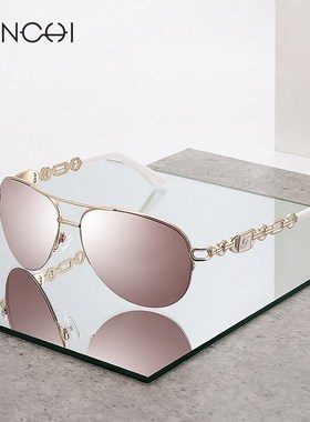 FENCHI Sunglasses Women UV 400 Mirror Pilot Pink White Fema