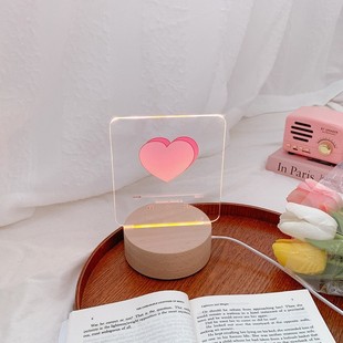 MINKYS Kawaii 3D Love Heart Song Player Bedside Lamp Reading