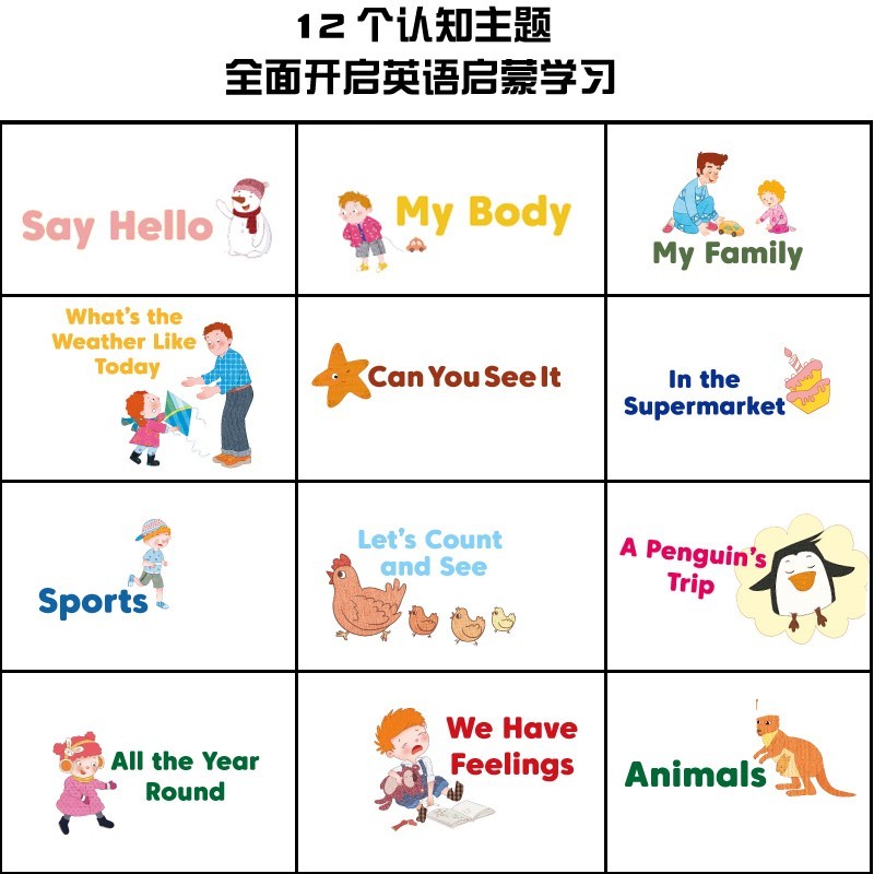 New 12 Books/Set My Family Educational English Color Pictur