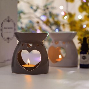 Heart Shape Ceramic Oil Burner Wax Melt Burner Tea Light Ar