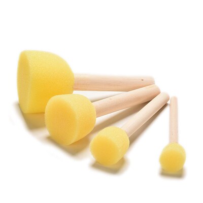 Kid Sponge Paint Brush Original Wooden Handle Painting Graf