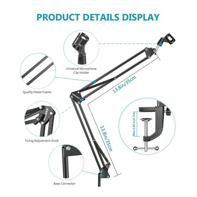 NEEWER Adjustable Microphone Suspension Boom Scissor Arm St