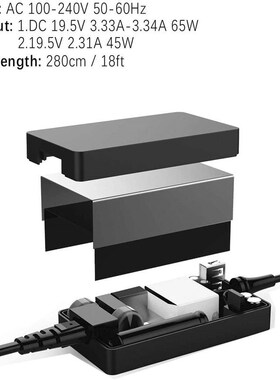 19.5V 3.34A AC Charger for Dell Latitude S2418H S2715H S2317