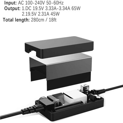 19.5V 3.34A AC Charger for Dell Latitude S2418H S2715H S2317