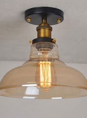 retro industry loft glass ceiling lamp Simplicity Cloakroom