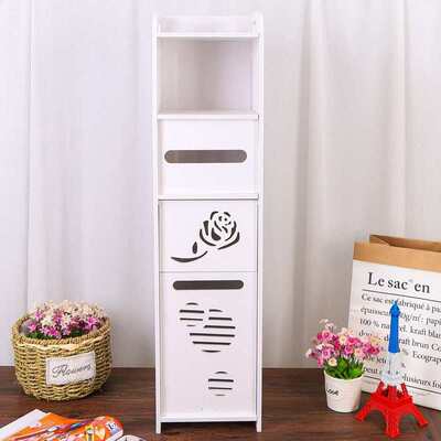 Bathroom Toilet Storage Cabinet Waterproof Organizer Vanity