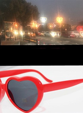 1pc Red Love Heart Shape Diffraction Grating Party Rave Glas
